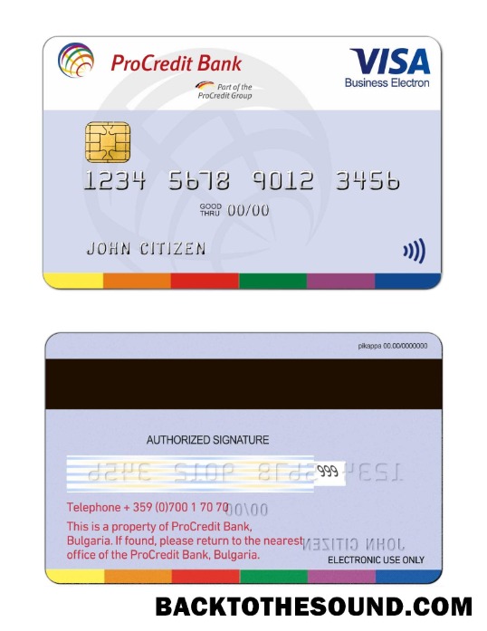 Λήψη Βουλγαρία ProCredit Τράπεζα Βίζα Electron Κάρτα Δείγμα δείγμα