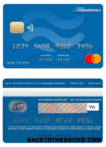 Λήψη Πράσινο Ακρωτήριο Banco Inter Atlântico Τράπεζα Mastercard Δείγμα προσχέδιο