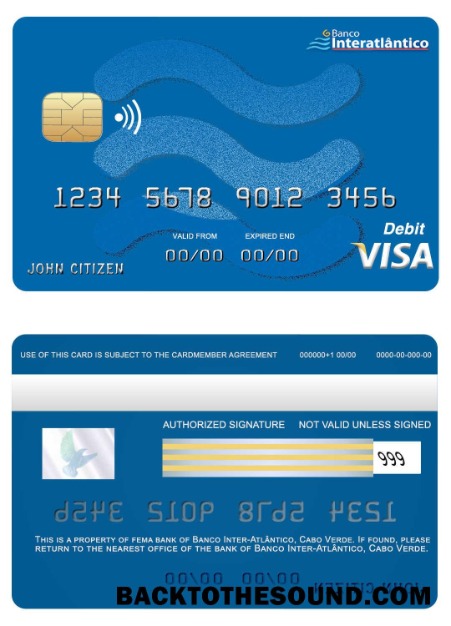 Λήψη Πράσινο Ακρωτήριο Banco Inter Atlântico Τράπεζα Βίζα Κάρτα Δείγμα προεπισκόπηση