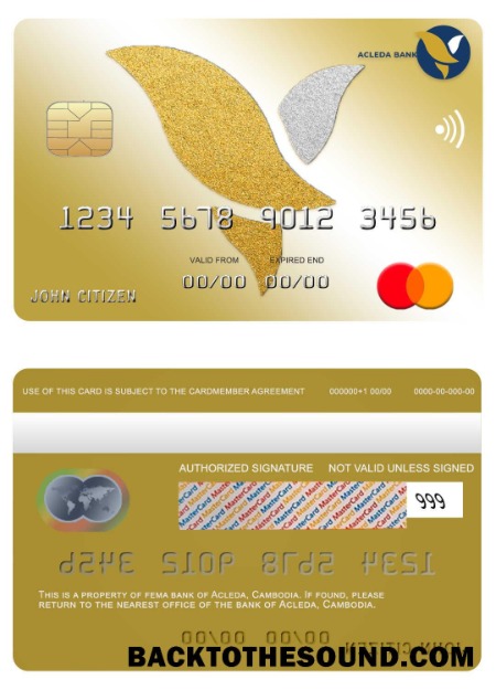 Λήψη Καμπότζη Acleda Τράπεζα Mastercard Δείγμα δείγμα