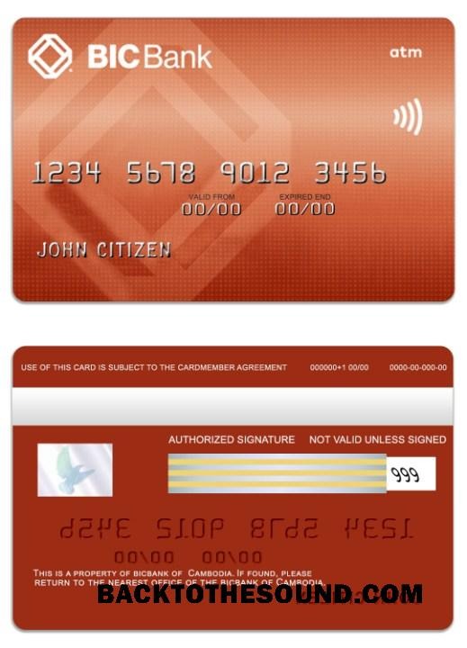 Λήψη Καμπότζη BICBank ATM Κάρτα Δείγμα προεπισκόπηση