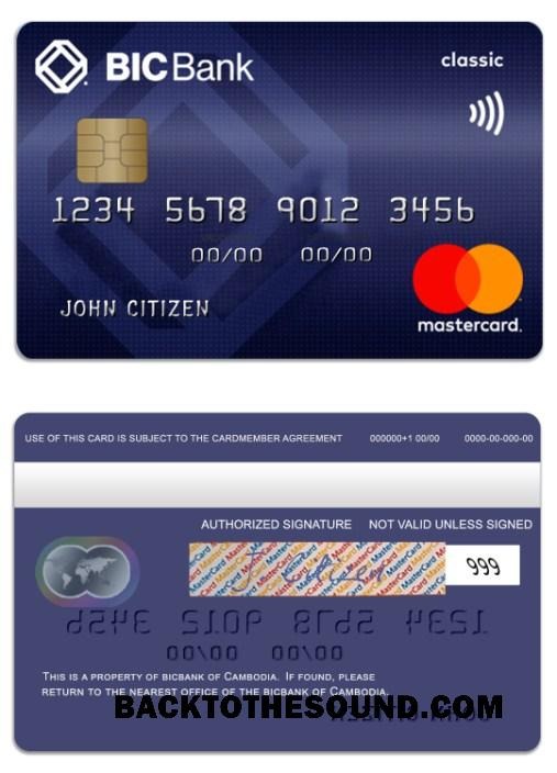 Λήψη Καμπότζη BICBank Πίστωση classic Mastercard Δείγμα σχεδιασμό