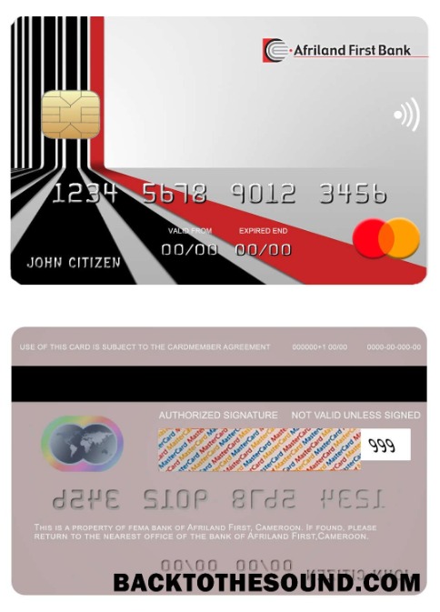 Λήψη Καμερούν Afriland First Τράπεζα Mastercard Δείγμα δείγμα