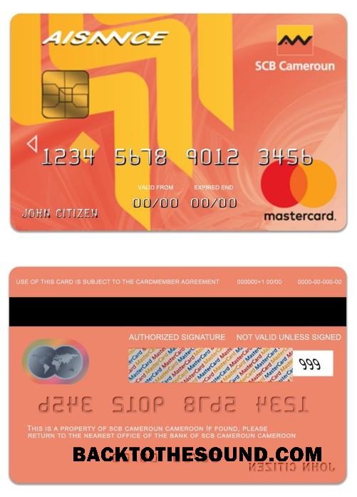 Λήψη Καμερούν SCB Τράπεζα matercard aisance Δείγμα προεπισκόπηση