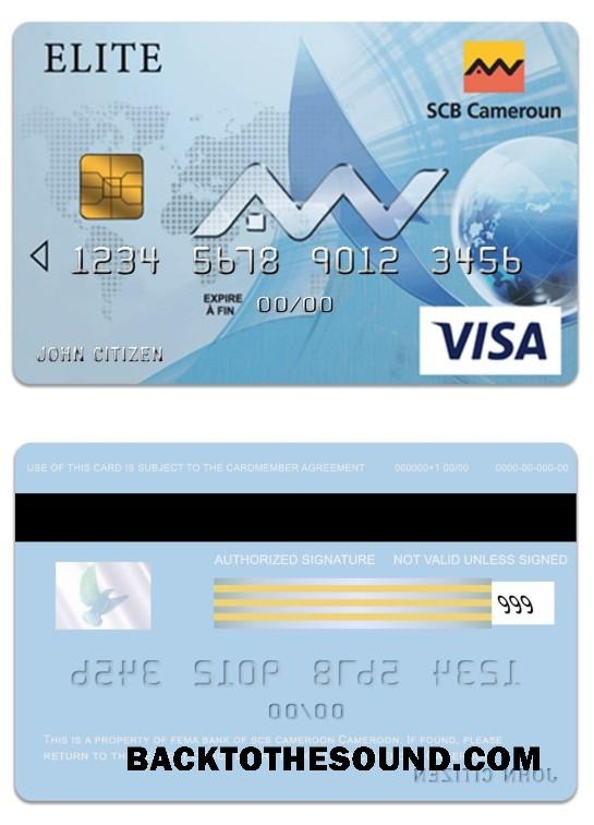 Λήψη Καμερούν SCB Τράπεζα Βίζα elite Κάρτα Δείγμα προσχέδιο