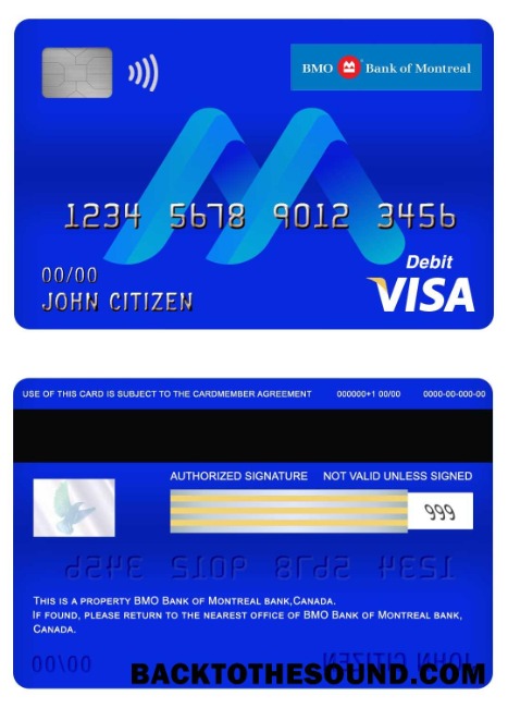 Λήψη Καναδάς BMO Τράπεζα of Montreal Τράπεζα Βίζα Χρέωση Κάρτα Δείγμα σχεδιασμό