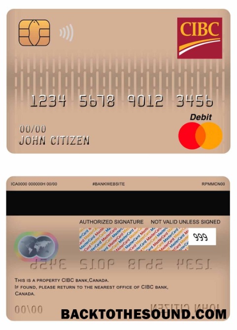 Λήψη Καναδάς CIBC Τράπεζα Mastercard Χρέωση Κάρτα Δείγμα σχεδιασμό