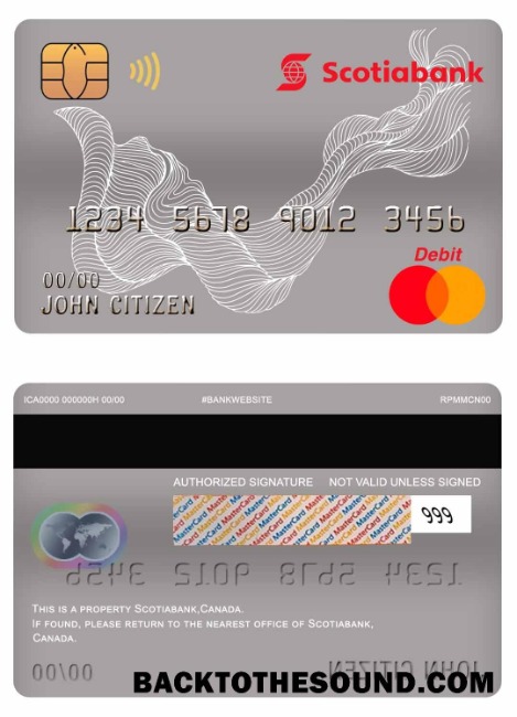 Λήψη Καναδάς Scotiabank Mastercard Χρέωση Κάρτα Δείγμα δείγμα