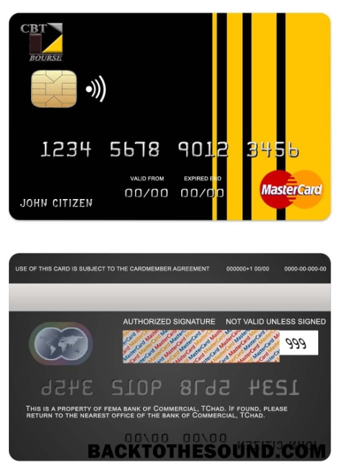 Λήψη Τσαντ εμπορικός Τράπεζα TChad Mastercard Δείγμα προσχέδιο