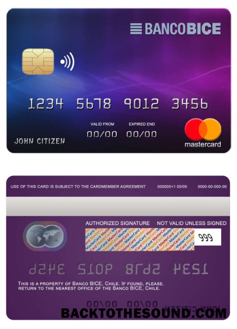 Λήψη Χιλή BICE Τράπεζα Mastercard Δείγμα σχεδιασμό