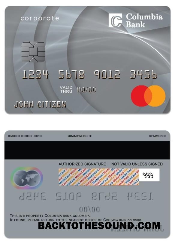 Λήψη Κολομβία Columbia Τράπεζα Mastercard comercial Πίστωση Κάρτα Δείγμα σχεδιασμό