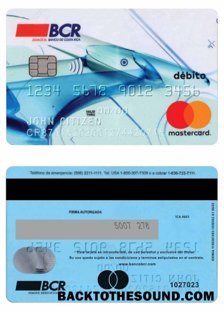Λήψη Κόστα Ρίκα BCR Τράπεζα Mastercard Δείγμα δείγμα