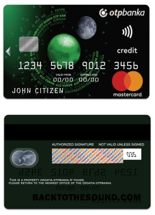 Λήψη Κροατία OTP Banka στάνταρ Πίστωση Mastercard Δείγμα δείγμα