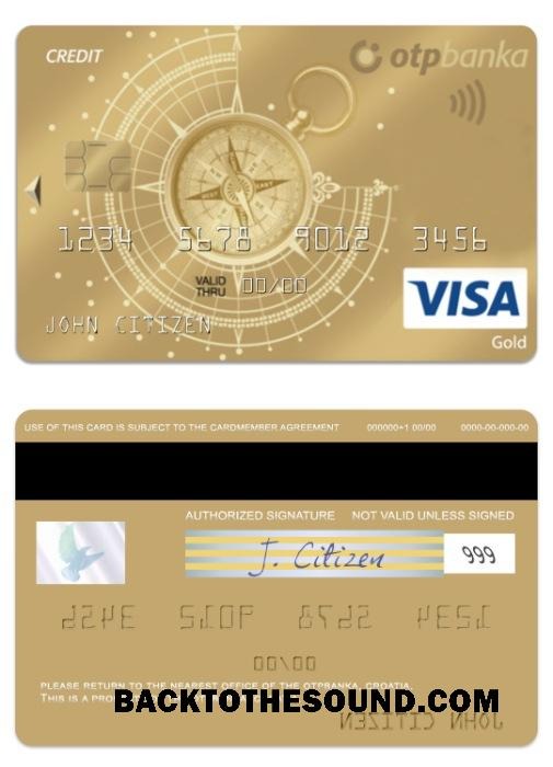 Λήψη Κροατία OTP Banka Βίζα gold Πίστωση Κάρτα Δείγμα σχεδιασμό