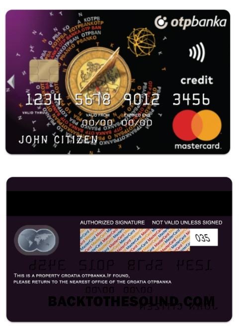 Λήψη Κροατία OTP banka Mastercard στάνταρ Χρέωση Κάρτα Δείγμα προσχέδιο