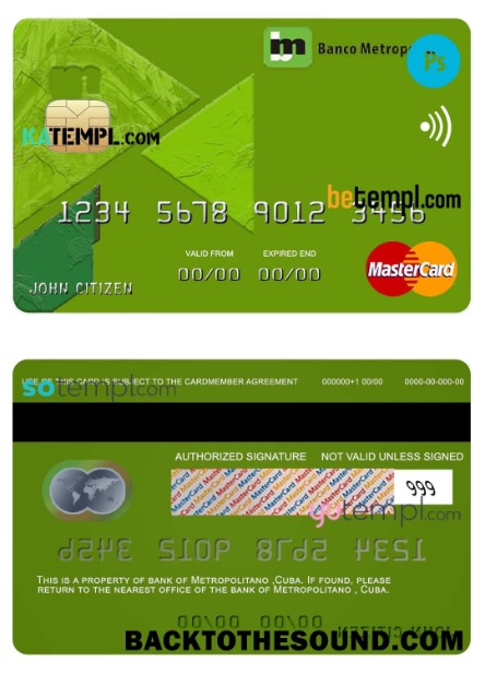 Λήψη Κούβα Metropolitan Τράπεζα Mastercard Πίστωση Κάρτα in PSD Μορφή, fully Επεξεργάσιμο Δείγμα πρότυπο