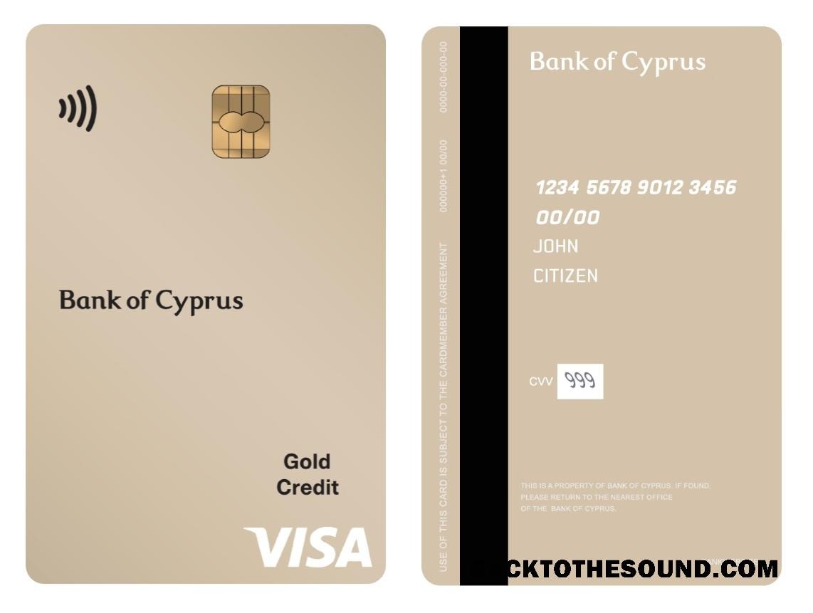 Λήψη Κύπρος Τράπεζα of Κύπρος Βίζα gold Πίστωση vertical Κάρτα Δείγμα πρότυπο