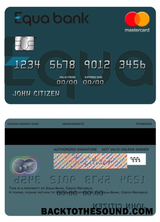 Λήψη τσέχικος Equa Τράπεζα Mastercard Δείγμα προεπισκόπηση