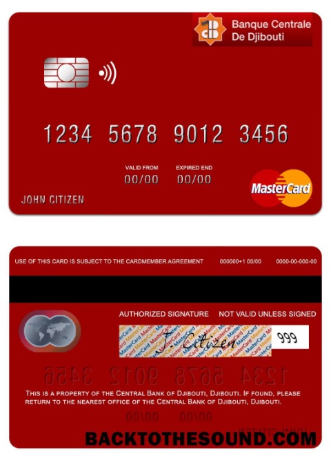Λήψη Τζιμπουτί Central Τράπεζα of Τζιμπουτί Mastercard Δείγμα σχεδιασμό