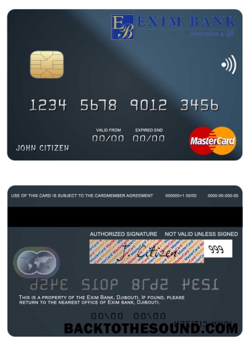 Λήψη Τζιμπουτί Exim Τράπεζα Mastercard Δείγμα δείγμα