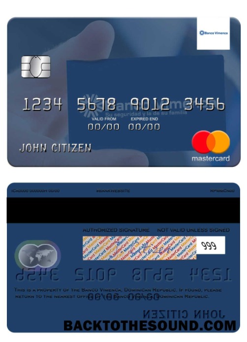 Λήψη Δομινικανή Δημοκρατία Banco Vimecan Mastercard Δείγμα σχεδιασμό