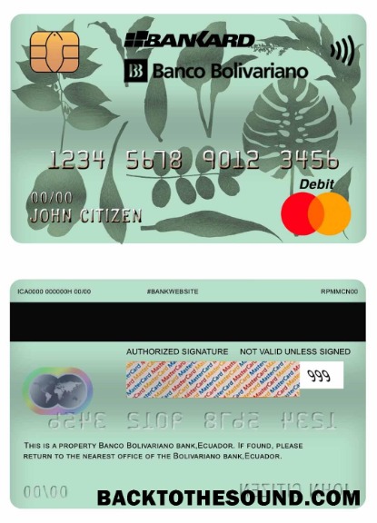 Λήψη Ισημερινός Bolivariano Τράπεζα Mastercard Δείγμα προσχέδιο