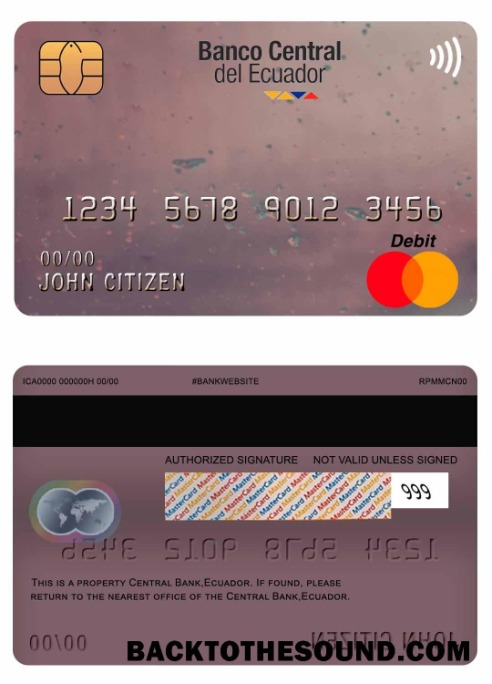 Λήψη Ισημερινός Central Τράπεζα Mastercard Δείγμα πρότυπο