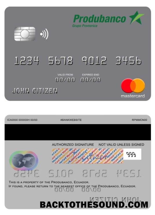 Λήψη Ισημερινός Produbanco Mastercard Οθόνη Δείγμα σχεδιασμό