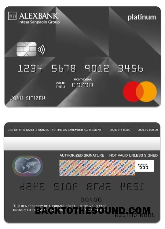 Λήψη Αίγυπτος Alexbank platinum Mastercard Δείγμα προεπισκόπηση