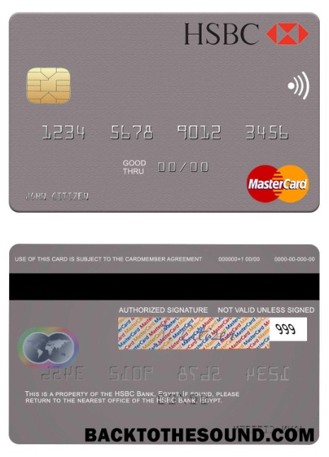 Λήψη Αίγυπτος HSBC Τράπεζα Mastercard Δείγμα δείγμα