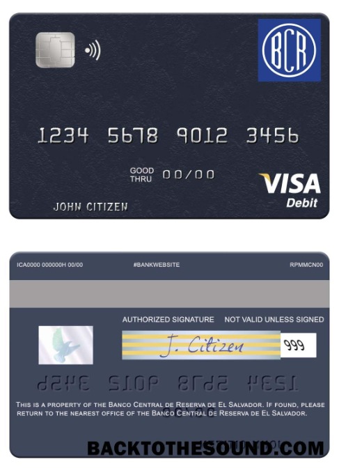 Λήψη Ελ Σαλβαδόρ Banco Central de Reserva de Ελ Σαλβαδόρ Βίζα Χρέωση Κάρτα Δείγμα προσχέδιο