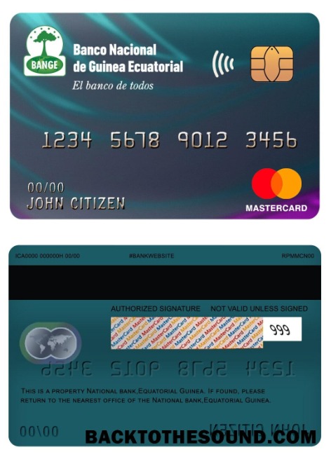 Λήψη Ισημερινή Γουινέα εθνικός Τράπεζα Mastercard Δείγμα δείγμα