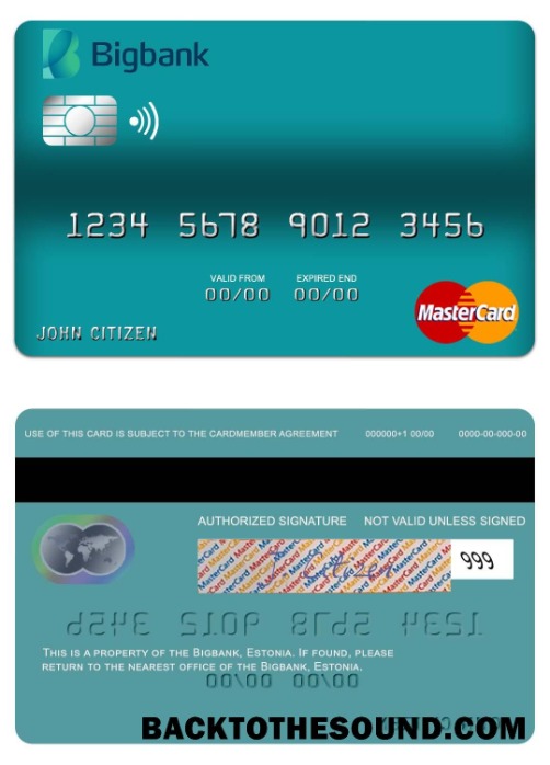 Λήψη Εσθονία Bigbank Mastercard Δείγμα προεπισκόπηση