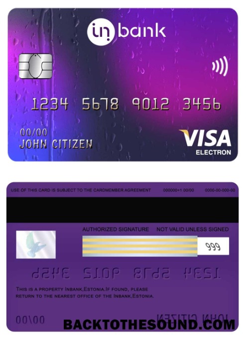 Λήψη Εσθονία Inbank Βίζα electron Κάρτα Δείγμα σχεδιασμό