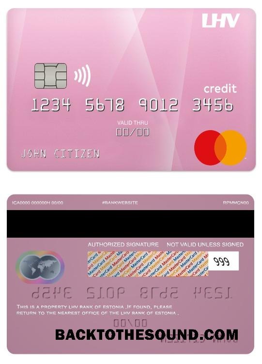 Λήψη Εσθονία LHV Τράπεζα Πίστωση Mastercard Δείγμα προσχέδιο