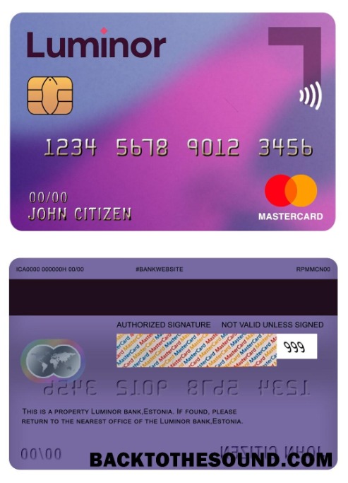 Λήψη EstoniaLluminor Τράπεζα Mastercard Δείγμα προσχέδιο