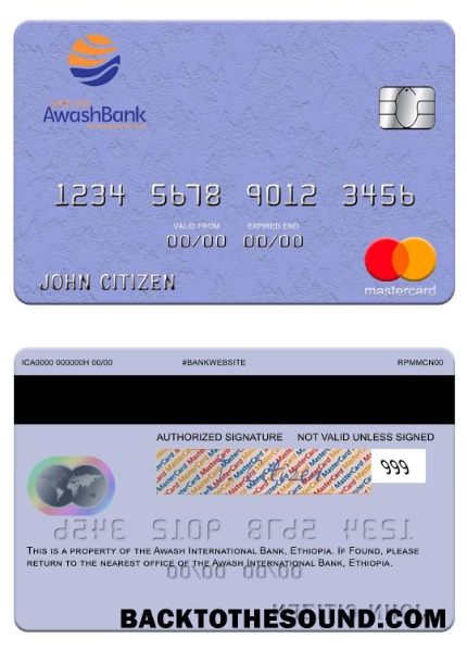 Λήψη Αιθιοπία Awash διεθνής Τράπεζα Mastercard Δείγμα σχεδιασμό