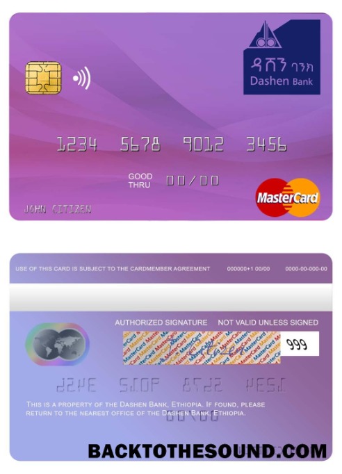 Λήψη Αιθιοπία Dashen Τράπεζα Mastercard Δείγμα δείγμα