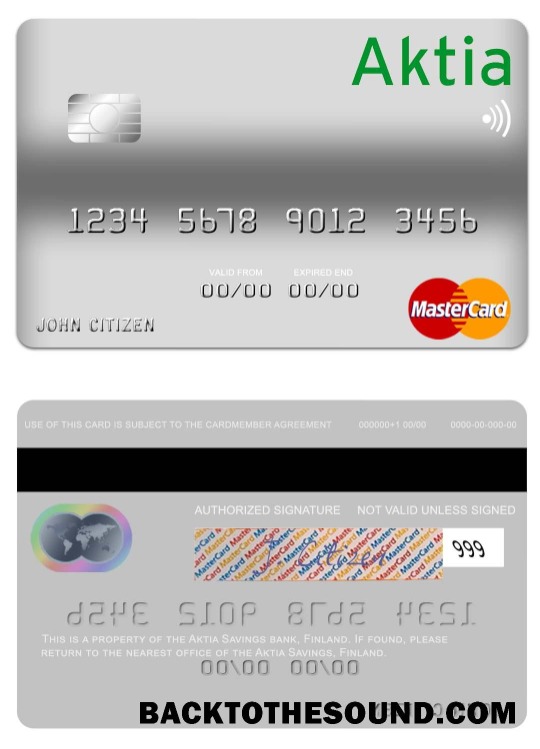 Λήψη Φινλανδία Aktia Savings Τράπεζα Mastercard Δείγμα προσχέδιο