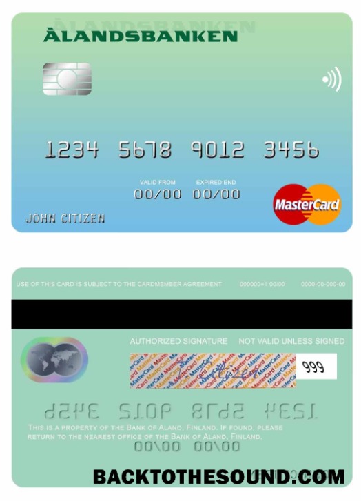 Λήψη Φινλανδία Τράπεζα of Aland Mastercard Δείγμα πρότυπο