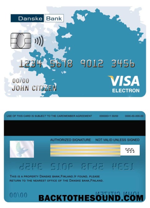 Λήψη Φινλανδία Danske Τράπεζα Βίζα electron Κάρτα Δείγμα πρότυπο