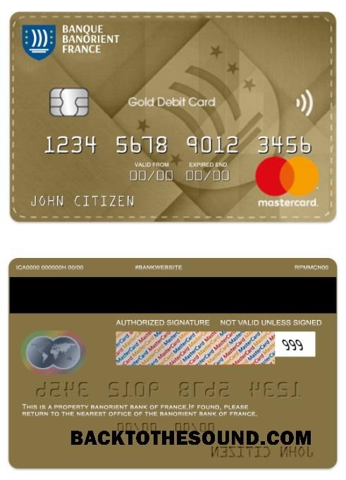 Λήψη Γαλλία Banorient Τράπεζα gold Χρέωση Mastercard Δείγμα προεπισκόπηση