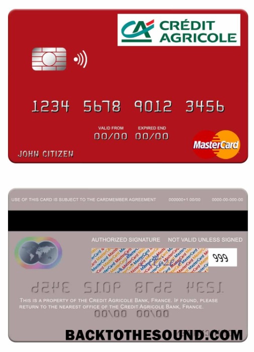 Λήψη Γαλλία Πίστωση Agricole Τράπεζα Mastercard Δείγμα πρότυπο