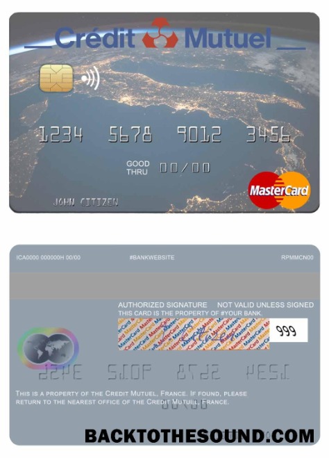 Λήψη Γαλλία Πίστωση Mutuel Τράπεζα Mastercard Δείγμα δείγμα