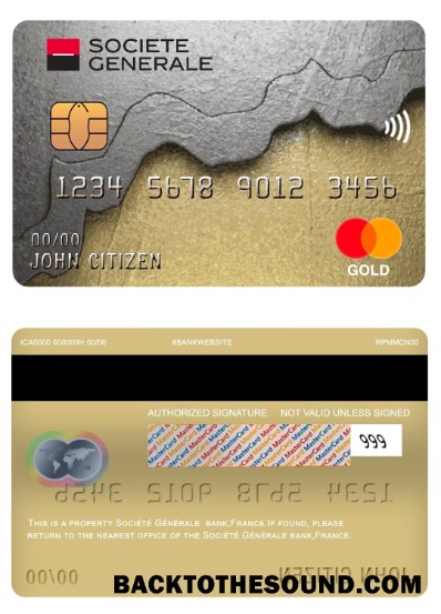 Λήψη Γαλλία Société Générale Τράπεζα Mastercard Δείγμα δείγμα