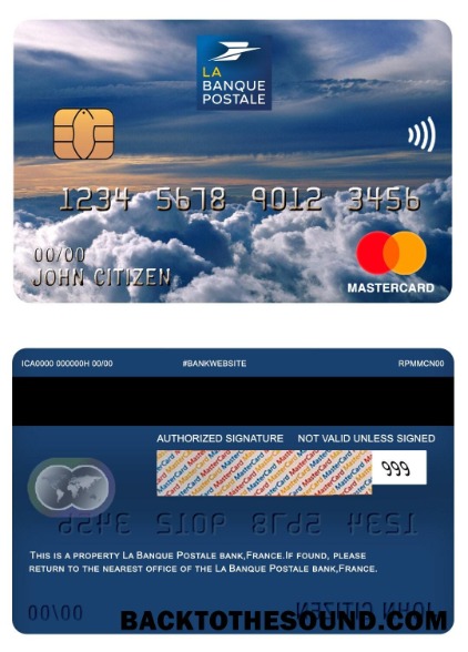 Λήψη Γαλλία la Banque Postale Τράπεζα Mastercard Δείγμα πρότυπο