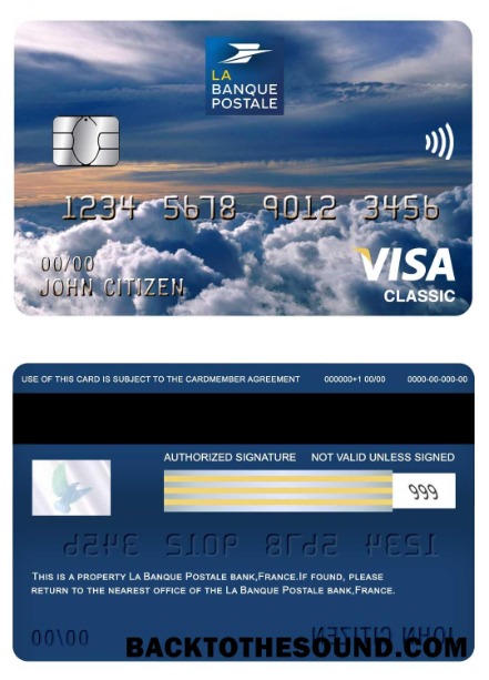 Λήψη Γαλλία la Banque Postale Τράπεζα Βίζα classic Κάρτα Δείγμα πρότυπο