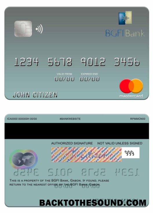 Λήψη Γκαμπόν BGFI Τράπεζα Mastercard Δείγμα δείγμα
