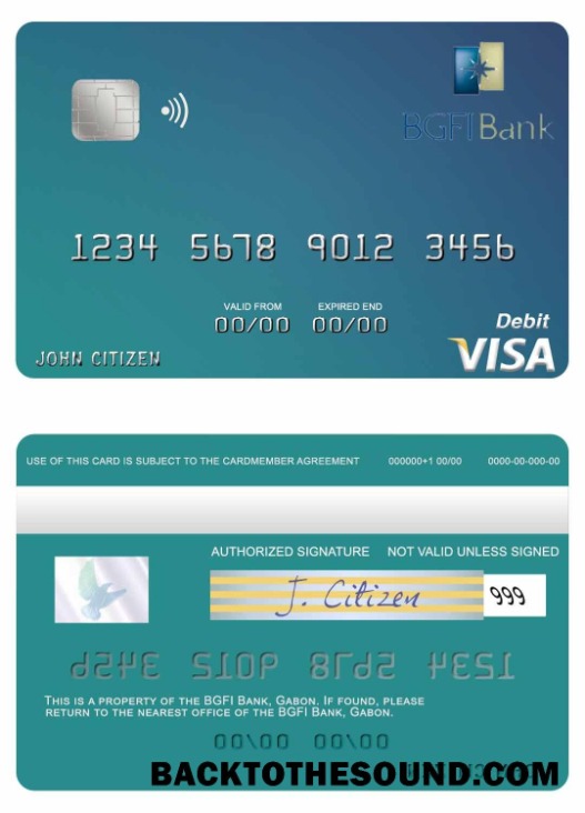 Λήψη Γκαμπόν BGFI Τράπεζα Βίζα Χρέωση Κάρτα Δείγμα σχεδιασμό