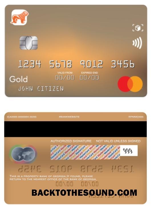 Λήψη Γεωργία Τράπεζα of Γεωργία gold Mastercard Δείγμα σχεδιασμό